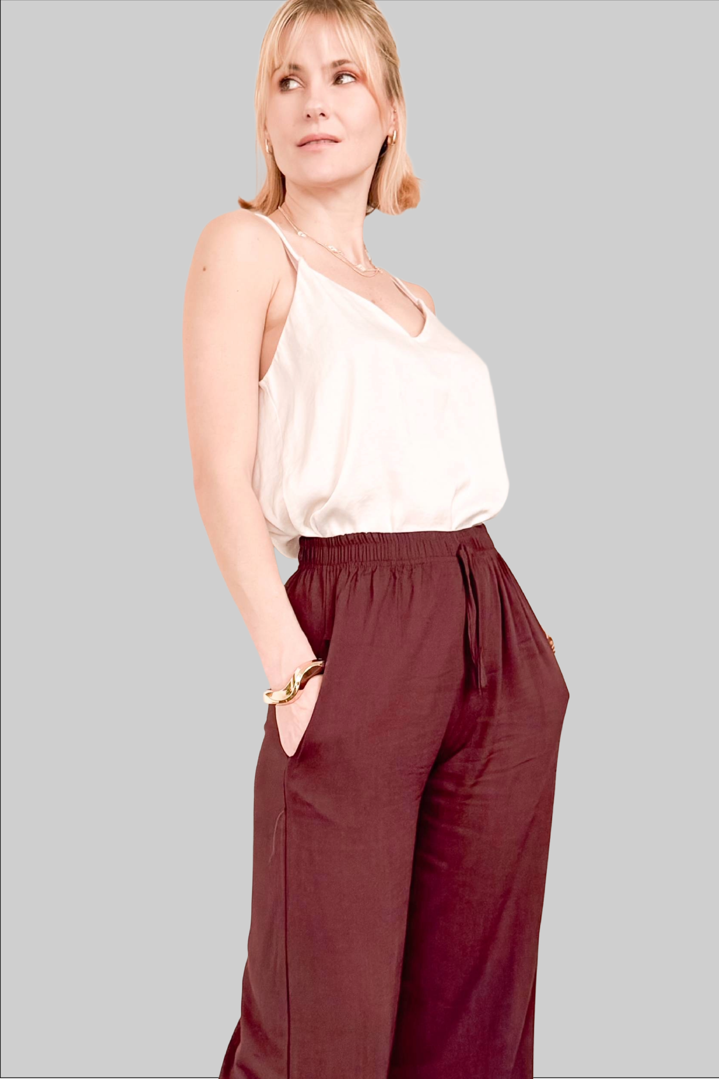 Pantalon Palazzo Lino Marron Solo Leggings